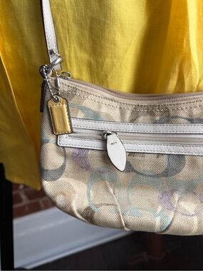 Coach Signature Canvas Mini Shoulder Bag in Beige Pastel C
